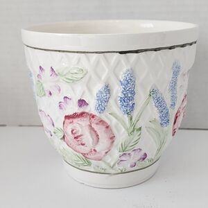 Ben Rickert Fine Ceramic Planter Potpourri Dish Easter Cottage Floral Garden Vtg